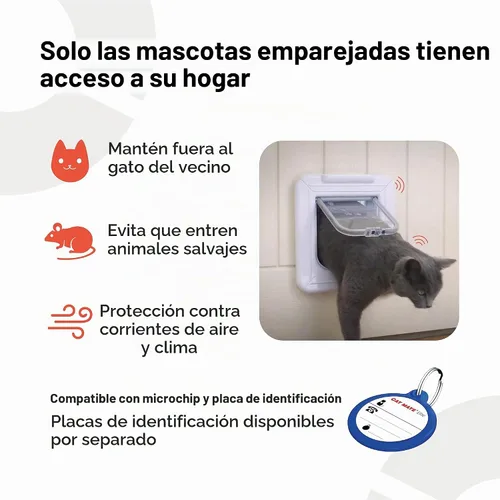 Vista 5 de Cat Mate Puerta para gatos Elite Microchip con control de temporizador