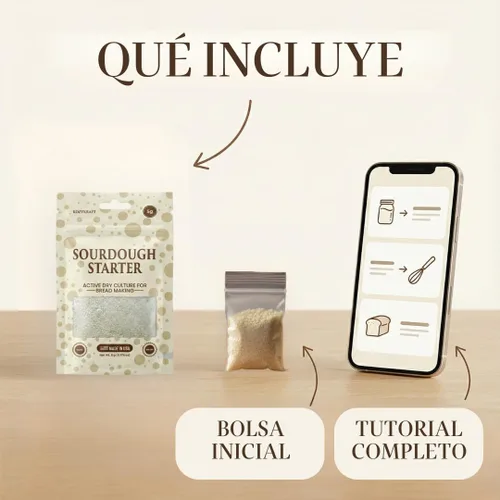 Vista 2 de Cultivo básico de masa madre - Levadura seca silvestre deshidratada para hornear pan artesanal casero - Orgánico, sin OMG, fresco, duradero y apto