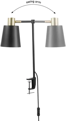 Vista 6 de Globe Electric 52900 Lex Lámpara de escritorio, color negro con oro