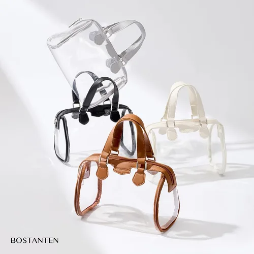 Vista 6 de BOSTANTEN Bolsa transparente aprobada para estadios con asa superior para eventos, conciertos, viajes, uso diario