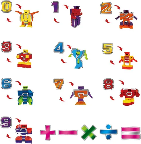 Vista 2 de Juguete educativo de matemáticas para contar números, juego de robot, juguetes para niños, 15 piezas