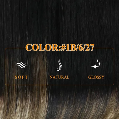 Vista 46 de Easyouth Extensión de cabello humano rubio con cola de caballo, extensiones de cabello humano rubio dorado con reflejos rubios, extensiones