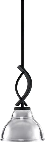 Vista 127 de Toltec Lighting Cavella Stem Colgado Mini colgante, acabado grafito, vidrio de muselina blanca de 4 pulgadas