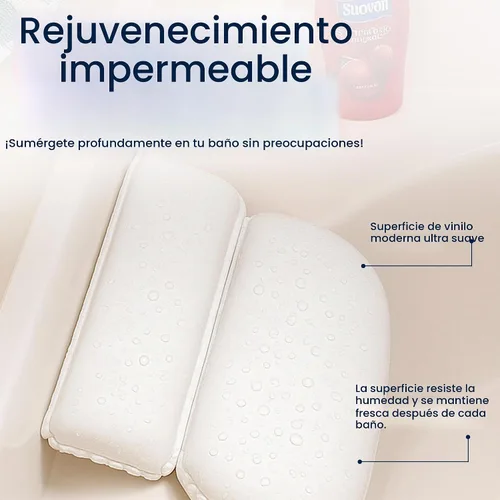 Vista 3 de Almohada gruesa para baño spa de lujo Epica 2X con agarre de succión
