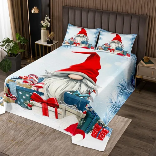 Vista 32 de Manfei Juego de colcha de Navidad para niños, tamaño individual, diseño de pinos de dibujos animados, decoración de habitación de niños y adultos