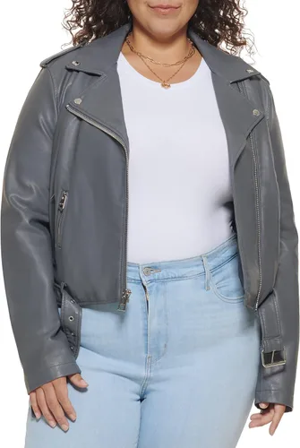 Vista 2 de Levi's Women's Faux Leather Belted Motorcycle Jacket (Standard & Plus Sizes)