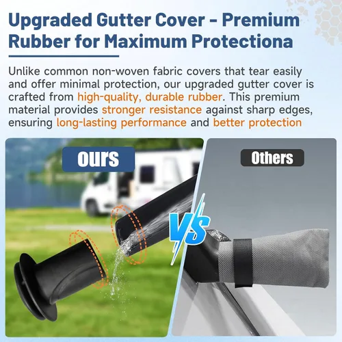 Vista 7 de Cubierta para camioneta camper para campers deslizables de 6–8 pies – Cubierta impermeable para RV Oxford 300D, con revestimiento plateado