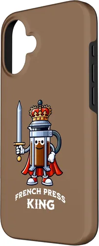 Vista 2 de Carcasa divertida para iPhone 16 The French Press King