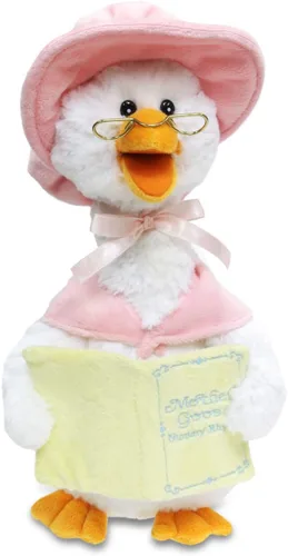Vista 9 de Azul Madre Ganso peluche de Animated cb42860 recites 7 Historias Nursery Rhymes Button Activated, Premium Plush, Twinkling Music, Beak and Body