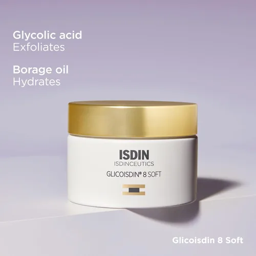Vista 7 de ISDIN Isdinceutics GlicoISDIN 8 Soft (1.76 oz) Crema exfoliante facial con 3.2% de ácido glicólico libre Suaviza la textura de la piel Aumenta