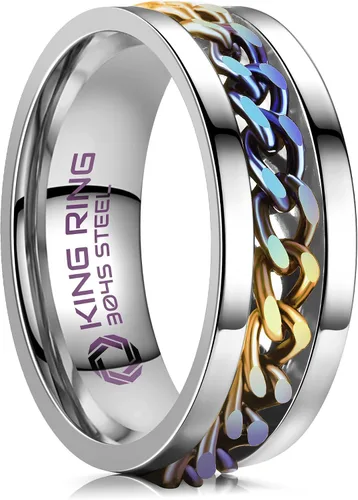 Vista 8 de King Ring 8mm Spinner Ring – Fidget Ring for Men & Women – Designed in USA
