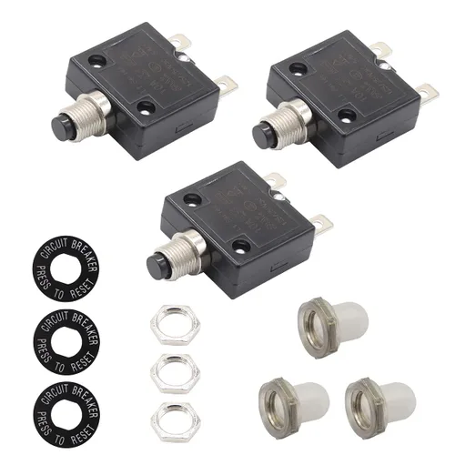 Vista 8 de Interruptor de circuito de botón de reinicio manual, interruptor de sobrecarga térmica de 12V-24V CC para lancha, RV, automóvil, camión 5A