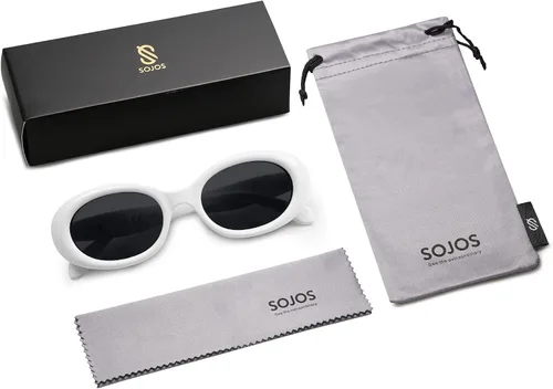 Vista 6 de SOJOS Gafas de sol polarizadas ovaladas pequeñas retro para mujeres y hombres, estilo vintage de los años 90, protección UV400, gafas de sol