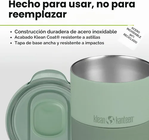 Vista 6 de Klean Kanteen Vaso de 8 oz Rise Lowball – Vaso aislado de acero inoxidable – Tapa deslizante a prueba de salpicaduras – Climate Lock aislado al
