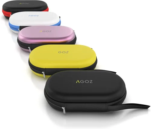 Vista 9 de AGOZ Funda de viaje para medicamentos para inhaladores de asma, soporte para inhalador con cierre de cremallera y correa para la muñeca (negro/rojo)