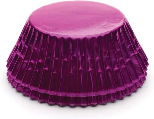 Vista 7 de Fox Run Juego de 32 envoltorios de papel de aluminio para magdalenas y magdalenas, color rosa intenso