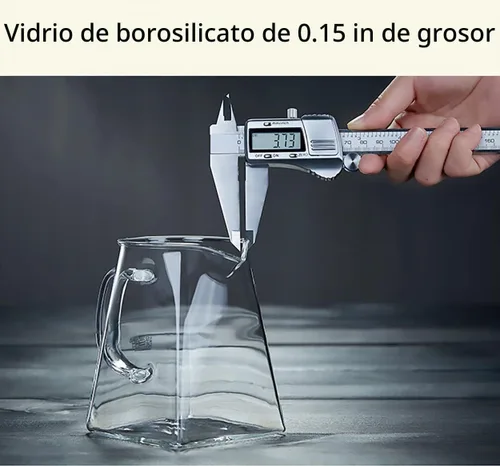 Vista 6 de Jarra de vidrio con asa, jarra de leche y crema, resistente al calor de vidrio de borosilicato para café, té o jarabe de arce, apta para estufa
