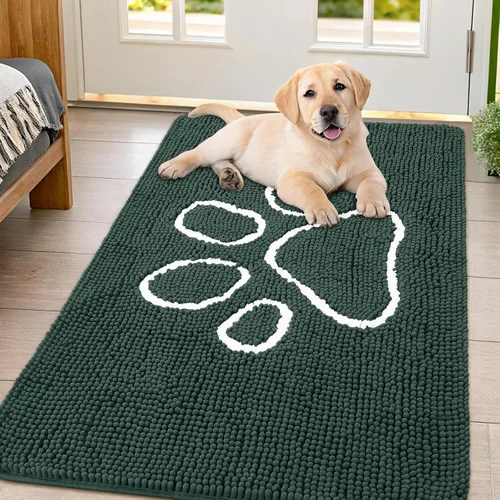 Vista 86 de Smiry Tapete para puerta de perro para patas fangosas, absorbente y Gris y negro