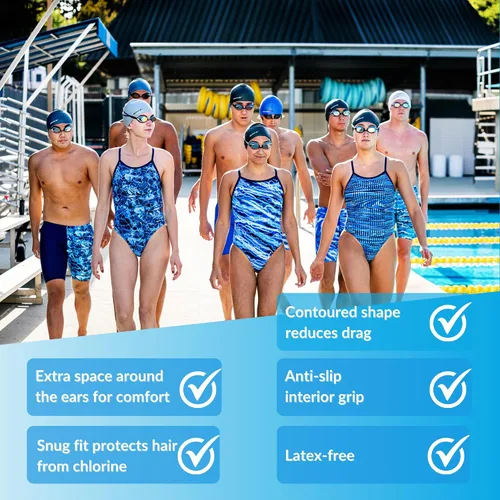 Vista 3 de Sporti Gorro de natación de silicona con protección auditiva sólida