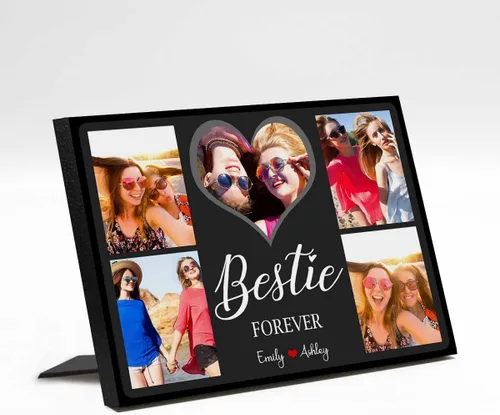Vista 28 de M YESCUSTOM Marco de fotos personalizado con texto de amigos, marco de fotos de amistad para mejores amigos, panel de fotos Fover con pantalla