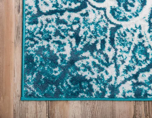Vista 8 de Unique Loom Colección Sofia - Alfombra Grace (7' 1" x 10', Turquesa/ Marfil)