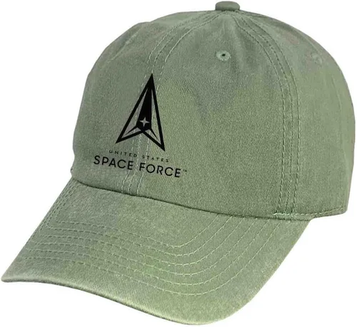 Vista 5 de VetFriends.com Sombrero de la Fuerza Espacial de los Estados Unidos Bordado USSF Logo Vintage Olive Drab Cap, Vintage Olive Drab