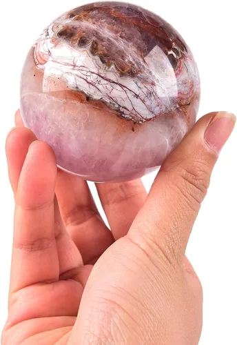 Vista 42 de JIC Gem Piedra Natural de Jaspe Africano Cristal de Curación Esfera Adivinación Bola de Piedra Preciosa, Feng Shui Reiki Aura Decoración