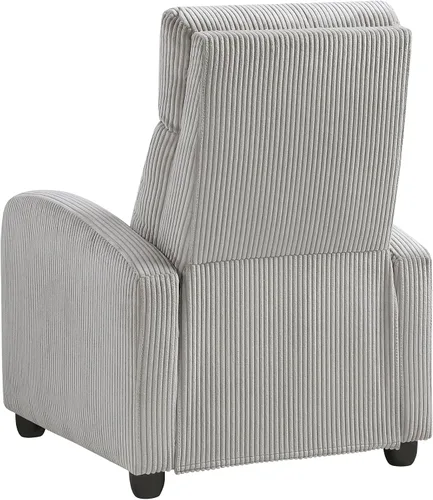 Vista 18 de Lexicon Sillón Reclinable de Pana con Respaldo Empujable Sillón Butaca Reclinable de Empuje hacia Atrás, Marco de Madera Sólida y Base de Metal Gris