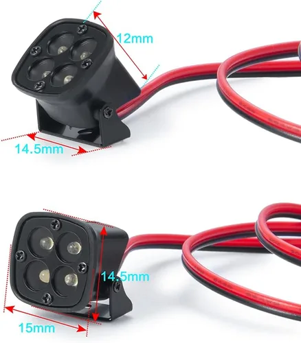 Vista 5 de SWX Faros delanteros RC para coche, luces LED RC Spotlight RC para 1/10 RC Crawler Axial SCX10 III 90046 TRX4 TRX6 Redcat Gen8 Actualizaciones