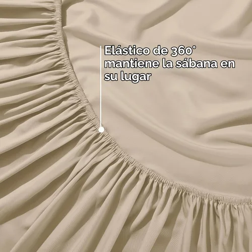 Vista 6 de Paquete de 2 sábanas bajeras de enfriamiento de viscosa de bambú tamaño individual solo Beige