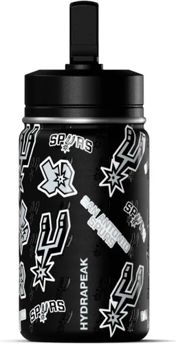 Vista 14 de Hydrapeak x NBA Botella de agua mini de 14 onzas oficialmente licenciada de los Atlanta Hawks para niños con tapa con popote y asa, reutilizable