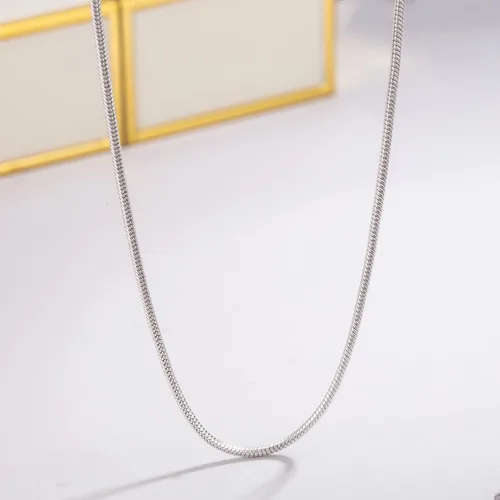 Vista 5 de Dankadi Collar de Cadena de Serpiente Mágica de Plata de Ley 925 para Mujeres - Collar de Cadena de Serpiente Sólida de 1,2 mm para Hombres Plateado