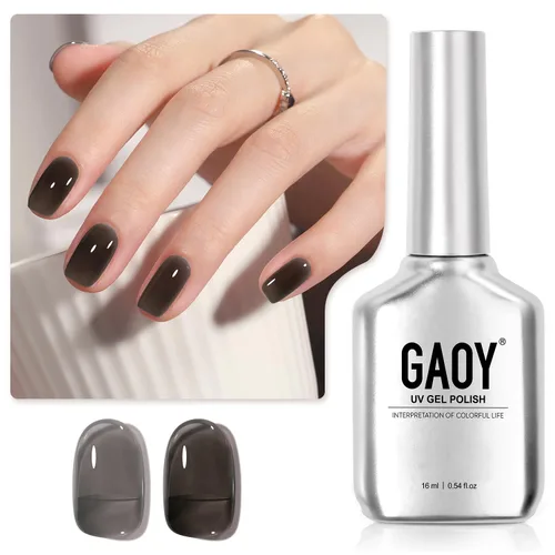 Vista 11 de GAOY Esmalte de uñas de gel color lila nude, 16ml, esmalte de gel neutro traslúcido que se quita con remojo, curado con luz UV para arte de uñas