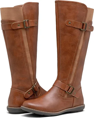 Vista 6 de Jeossy Botas hasta la rodilla 9656 para mujer, botas de equitación de moda con hebilla