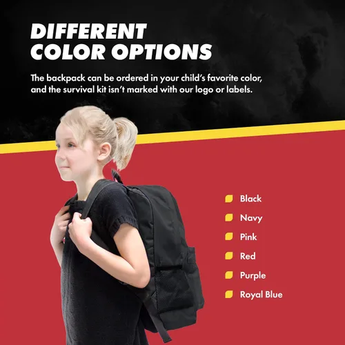Vista 6 de Emergency Zone - Kit de supervivencia de emergencia de lujo para niños de 72 horas Keep-Me-Safe