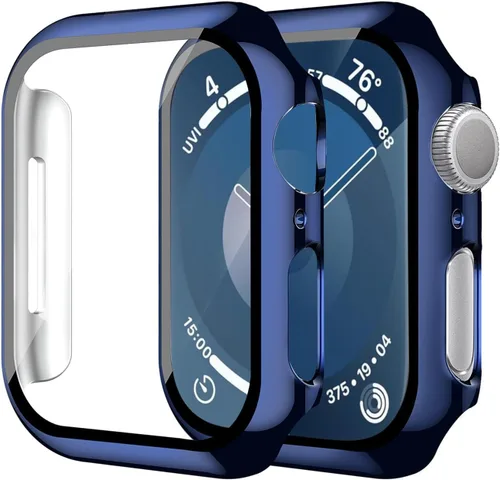 Vista 34 de Smiling Paquete de 2 fundas compatibles con Apple Watch Serie 3/Serie 2 de 1.49 pulgadas, protector de pantalla vidrio templado, carcasa rígida