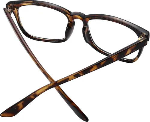 Vista 43 de Onrtry Gafas sin receta para hombres y mujeres, lentes transparentes cuadradas