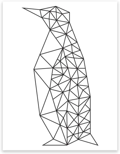 Vista 3 de Andaz Press Colección de arte geométrico para pared de origami, impresión minimalista en blanco y negro, oso, 8.5 x 11 pulgadas, paquete de 1