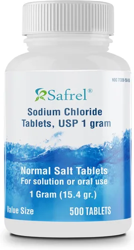 Vista 8 de Safrel Tabletas de cloruro de sodio de 0.04 oz, USP 300 unidades Tabletas de sal normales (0.54 oz) Bebida hidratante reabastecedora