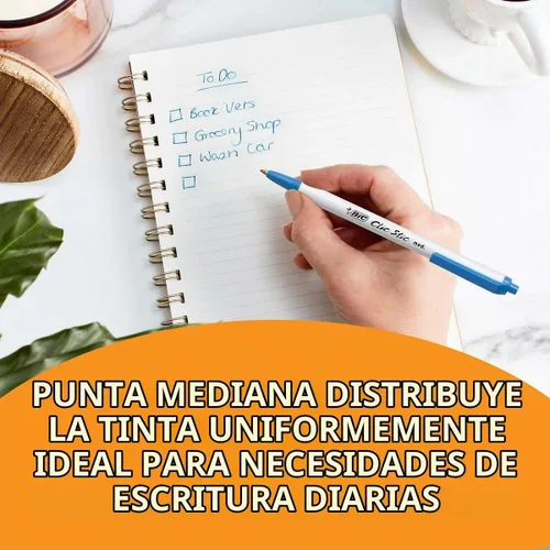Vista 5 de BIC Clic Stic - Bolígrafo retráctil, punta media de 0.039 pulgadas, 50 unidades (azul)
