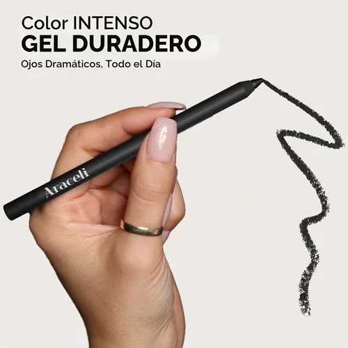 Vista 3 de Araceli Delineador de ojos Beauty Gel Pencil resistente al agua y a las Negro / Negro