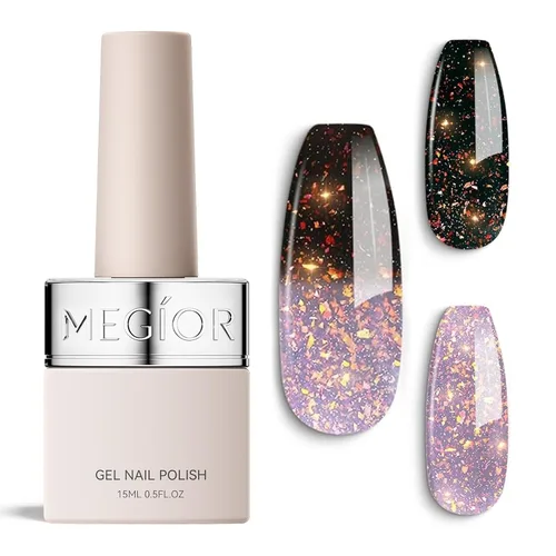 Vista 49 de MEGIOR Esmalte de uñas de gel libre de TPO, 0.5 onzas líquidas, base de gel transparente para remojar la lámpara de uñas LED, capa base de larga