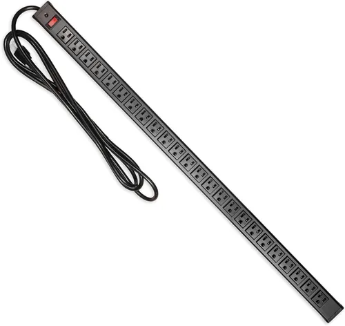 Vista 9 de Iron Forge Cable Regleta de protección contra sobretensiones resistente de 9 salidas con disyuntor integrado, 14/3 SJT negro y amarillo con cable