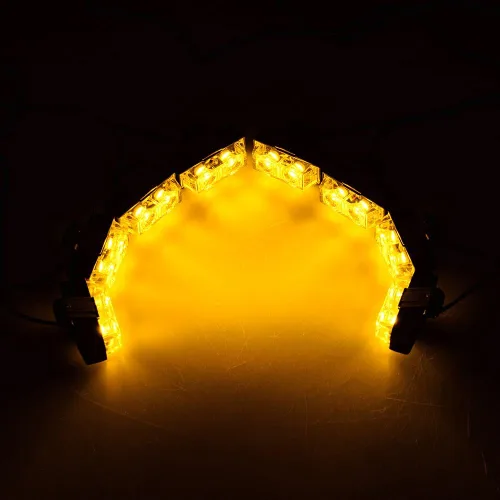 Vista 7 de Corp Set de advertencia de emergencia ámbar de seguridad de 51 pulgadas 96-LED estroboscópica barra de luz en la azotea con 4 piezas ultra fina de 4