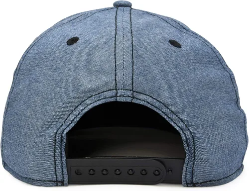 Vista 2 de DALIX Gorra de béisbol de alta calidad con diseño de pico plano, gorra estructurada a presión en la parte trasera Chambray