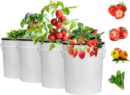 Vista 8 de Macetas de red de 6 pulgadas para cubos de 5 galones (paquete de 6), tapas de cesta hidropónicas sin BPA DWC