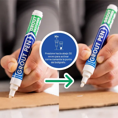 Vista 3 de Grout Pen - Marcador de pintura de lechada para azulejos blancos, punta estrecha de 0.197 pulgadas (0.2 fl oz), paquete de 3
