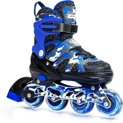 Vista 7 de Kuxuan Patines en línea ajustables para niños con ruedas iluminadas, divertidos patines iluminadores para niños, niñas y jóvenes