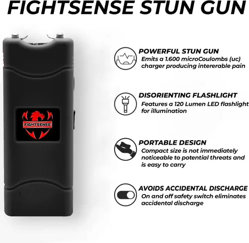 Vista 4 de FIGHTSENSE Paquete combinado de mini pistola aturdidora y spray de pimienta para kit de defensa personal