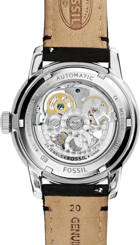 Vista 4 de Fossil ME3085 Townsman Reloj automático de cuero para hombre, color negro, Negro